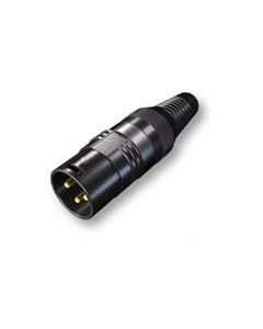Hicon HI-X3CM-G 3-Pin XLR Male Cable Connector Black with Gold Pins