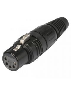 Hicon HI-X5CF-B 5-Pin XLR Female Cable Connector Black with Silver Pins