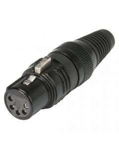 Hicon HI-X5CF-M 5-Pin XLR Female Cable Connector Black with Silver Pins
